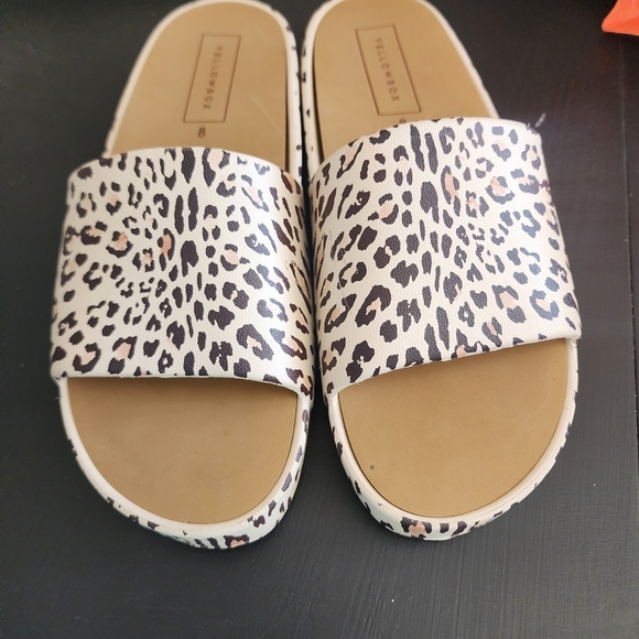Yellow Box Animal Print Slide Sandals - Picture 2 of 5